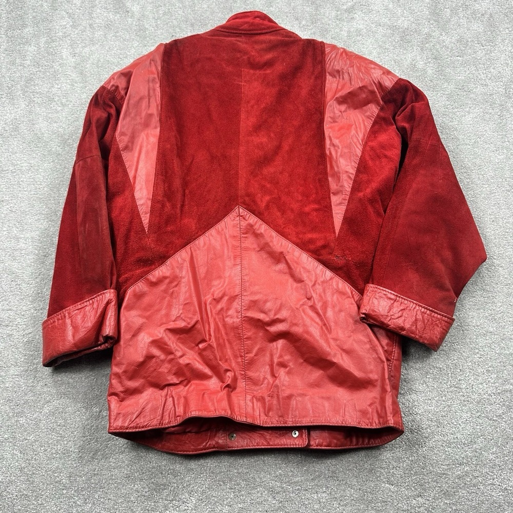Comint Women's Red Leather Jacket Suede Size Medium Argentina - Picture 2 of 13